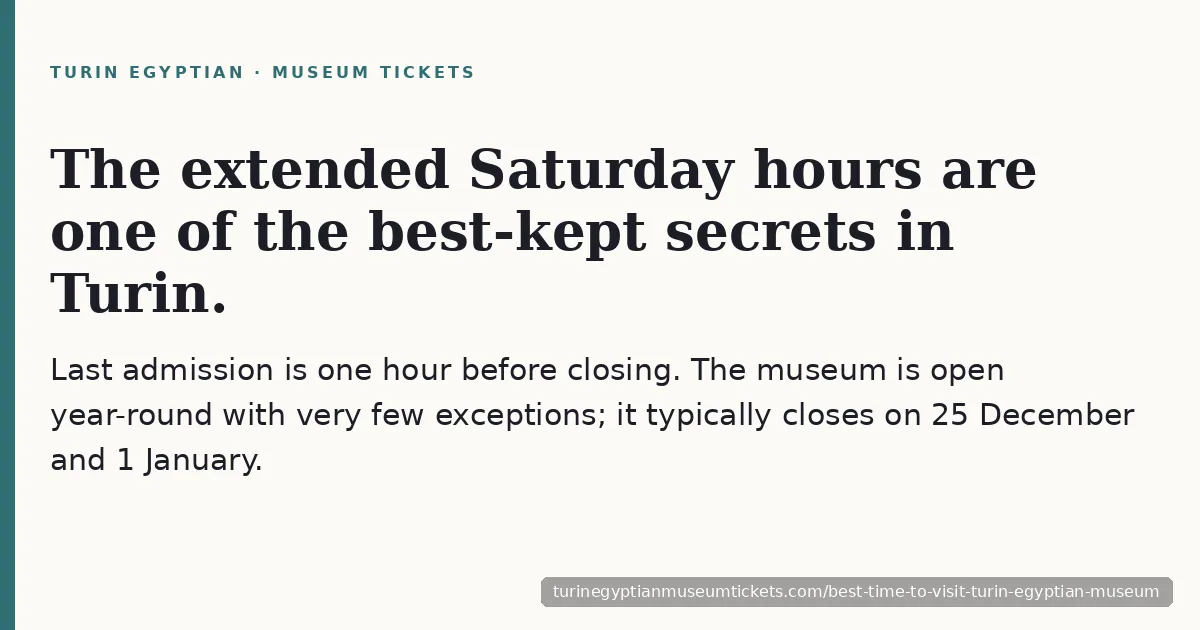 Best time to visit the Turin Egyptian Museum — timing and opening hours guide