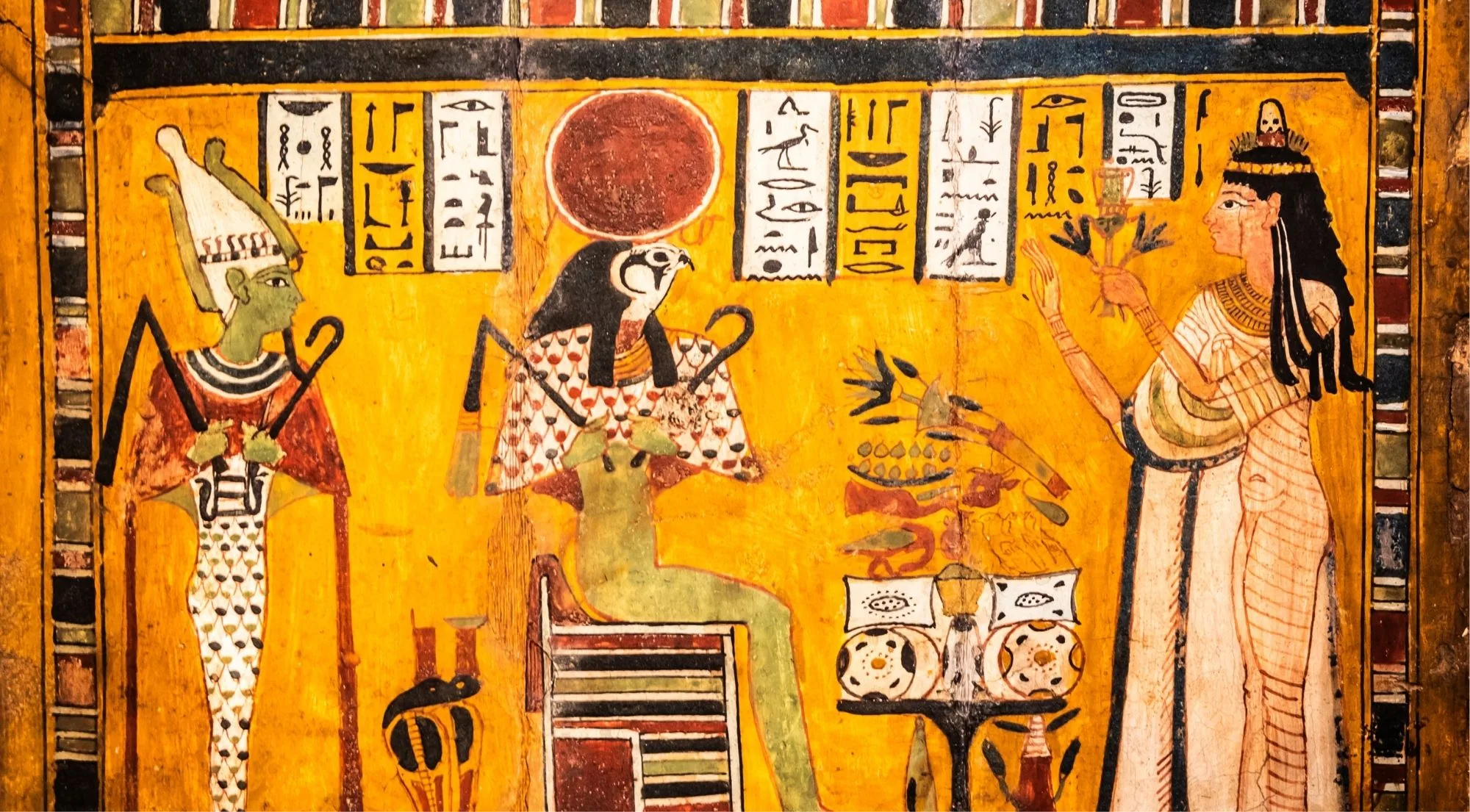 Mummy exhibits and funerary artefacts in the Turin Egyptian Museum